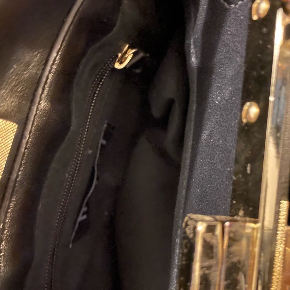 Black Purse with Python Print Strap - Picture 5 of 6